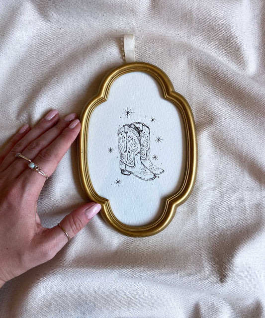 Cowboy boots framed print