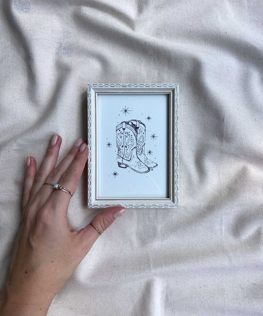 Cowboy boots framed print