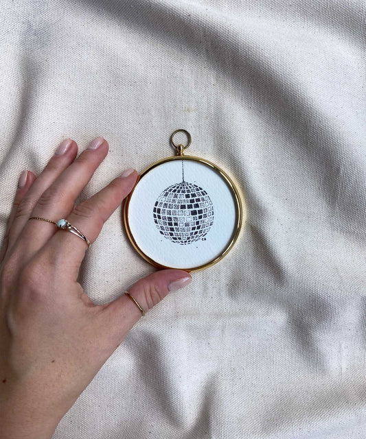 Disco ball framed print