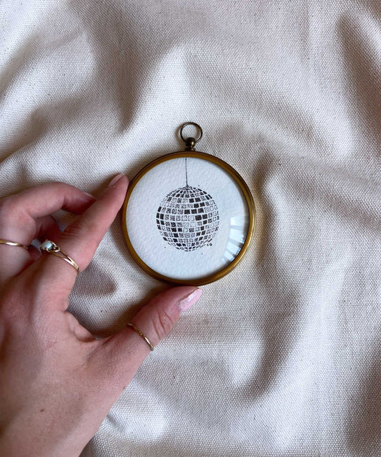 Disco ball framed print