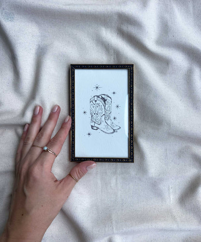 Cowboy boots framed print