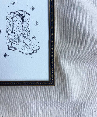 Cowboy boots framed print