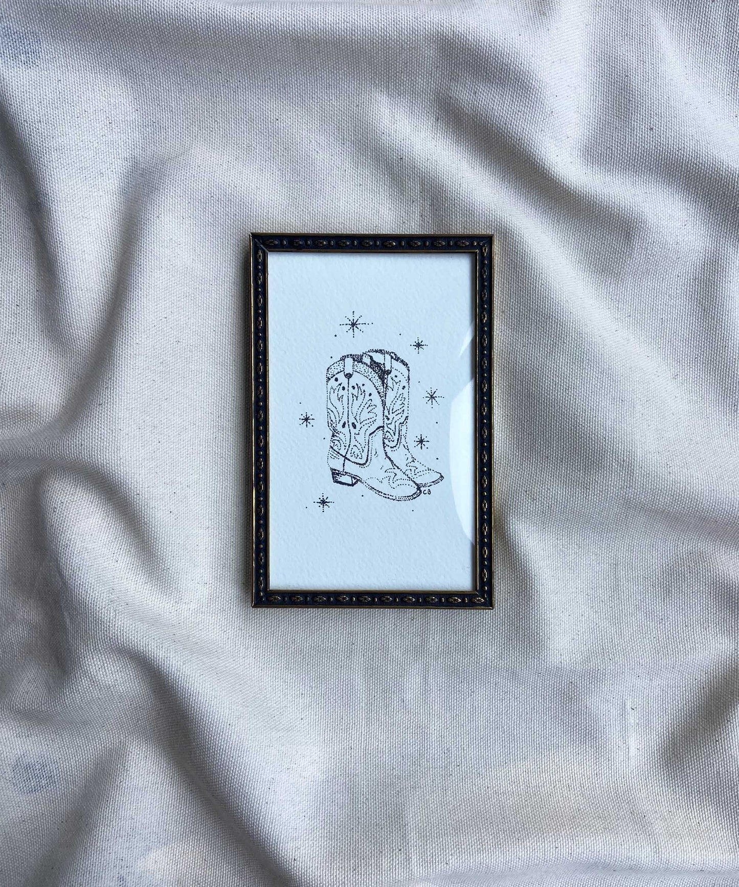 Cowboy boots framed print