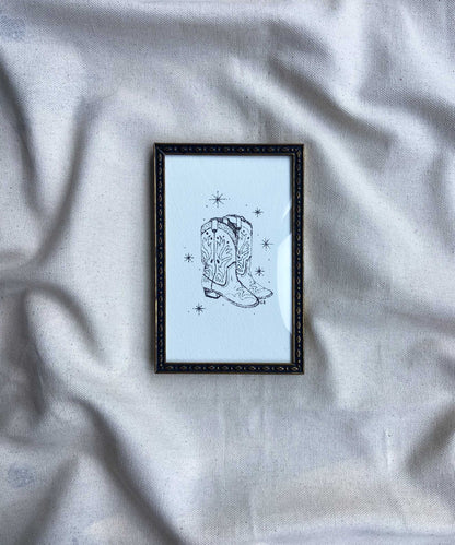 Cowboy boots framed print