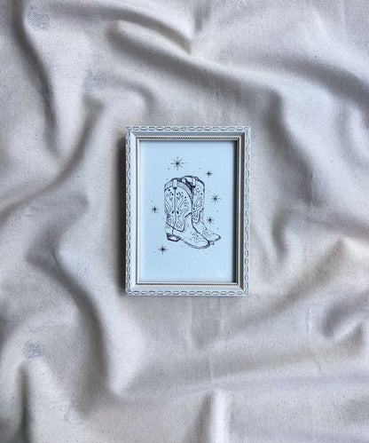 Cowboy boots framed print