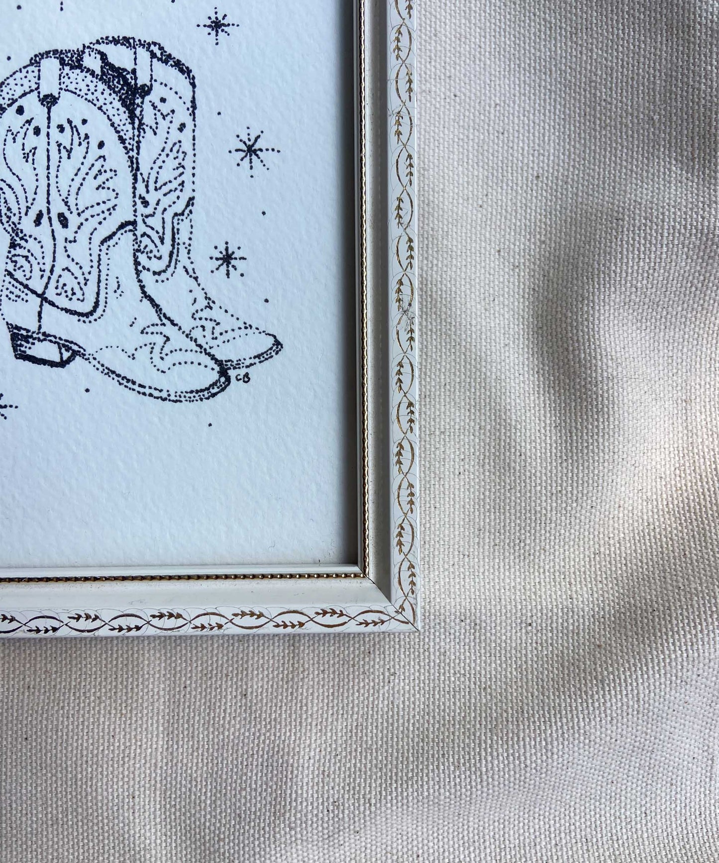 Cowboy boots framed print