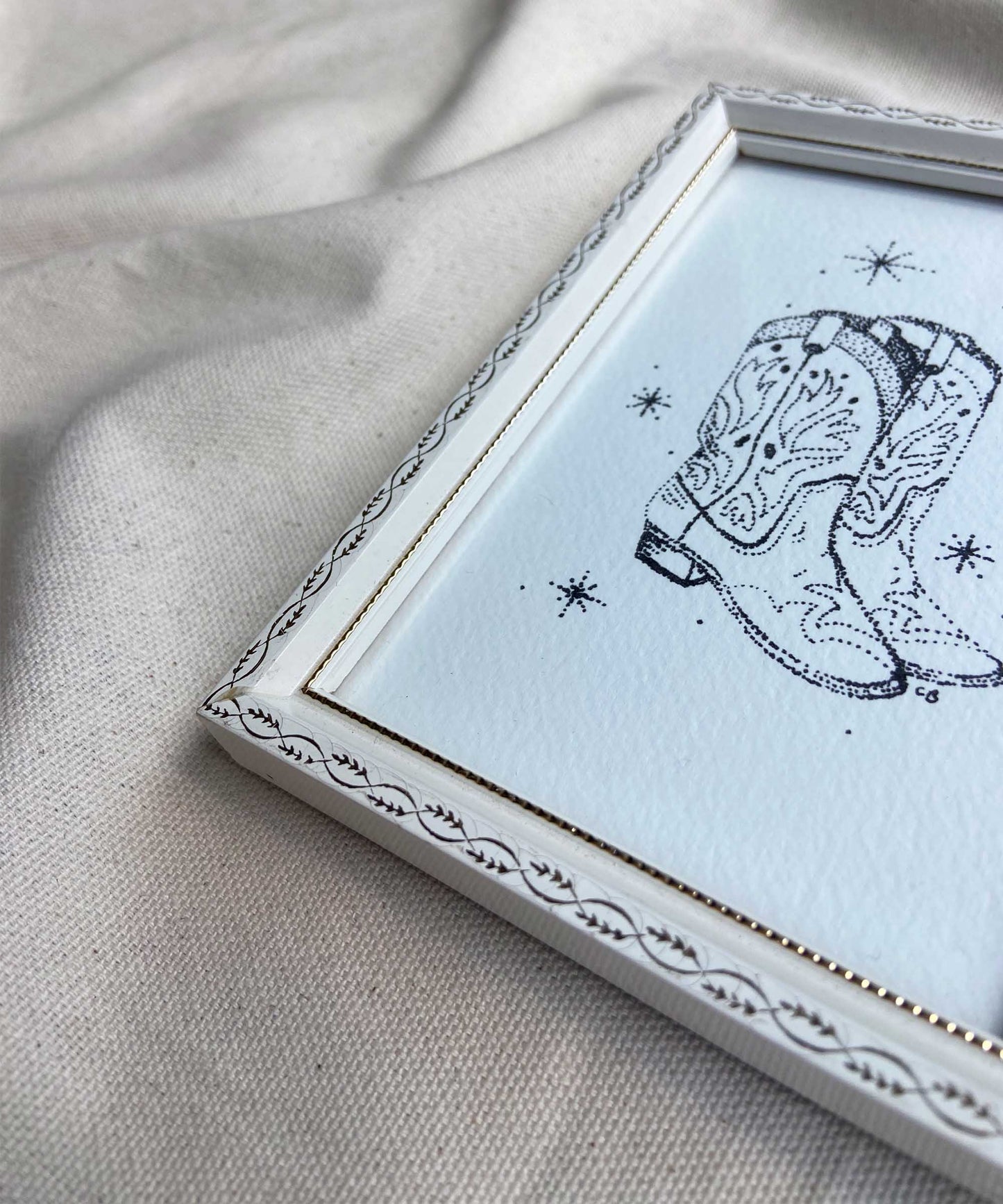 Cowboy boots framed print