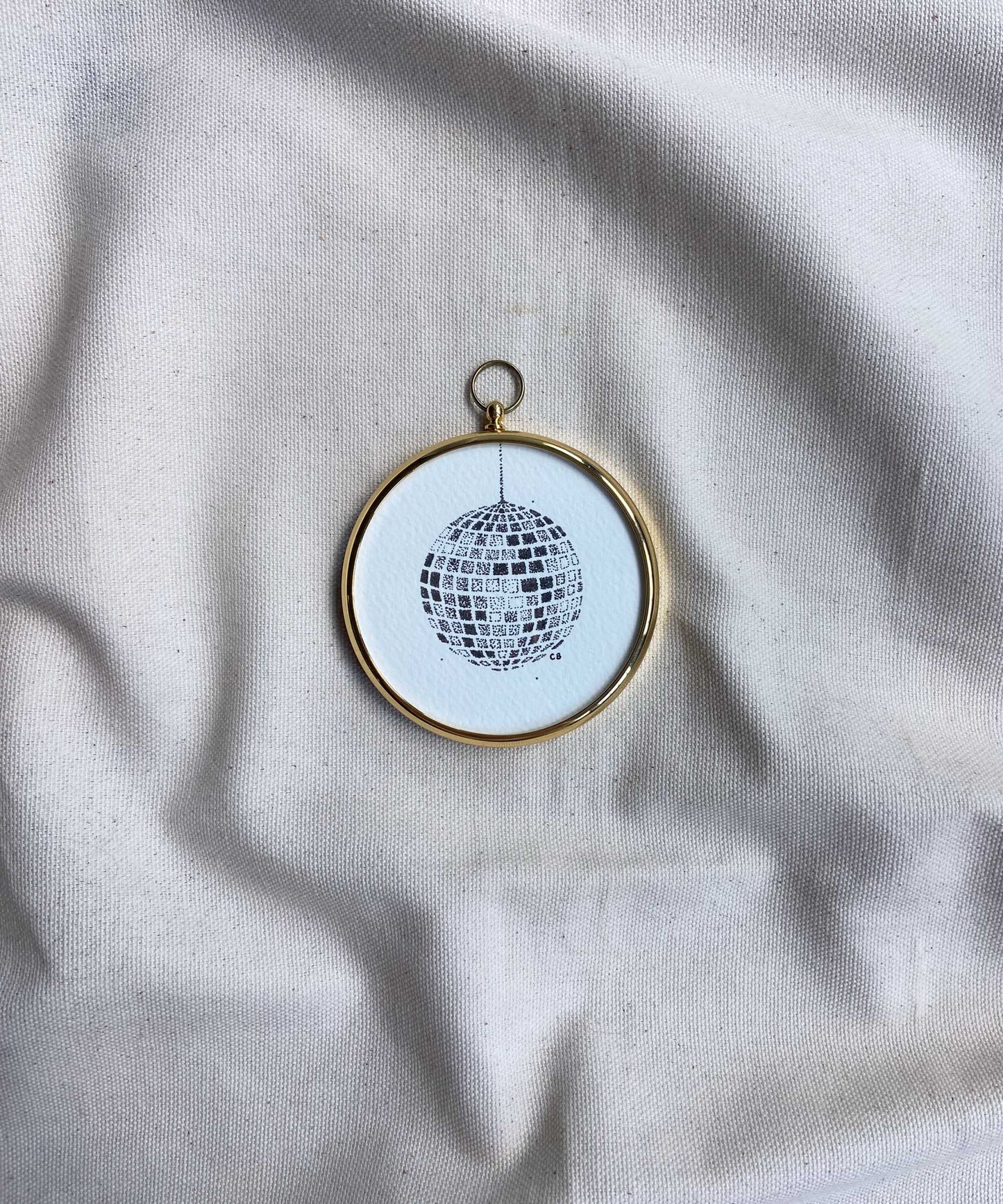 Disco ball framed print