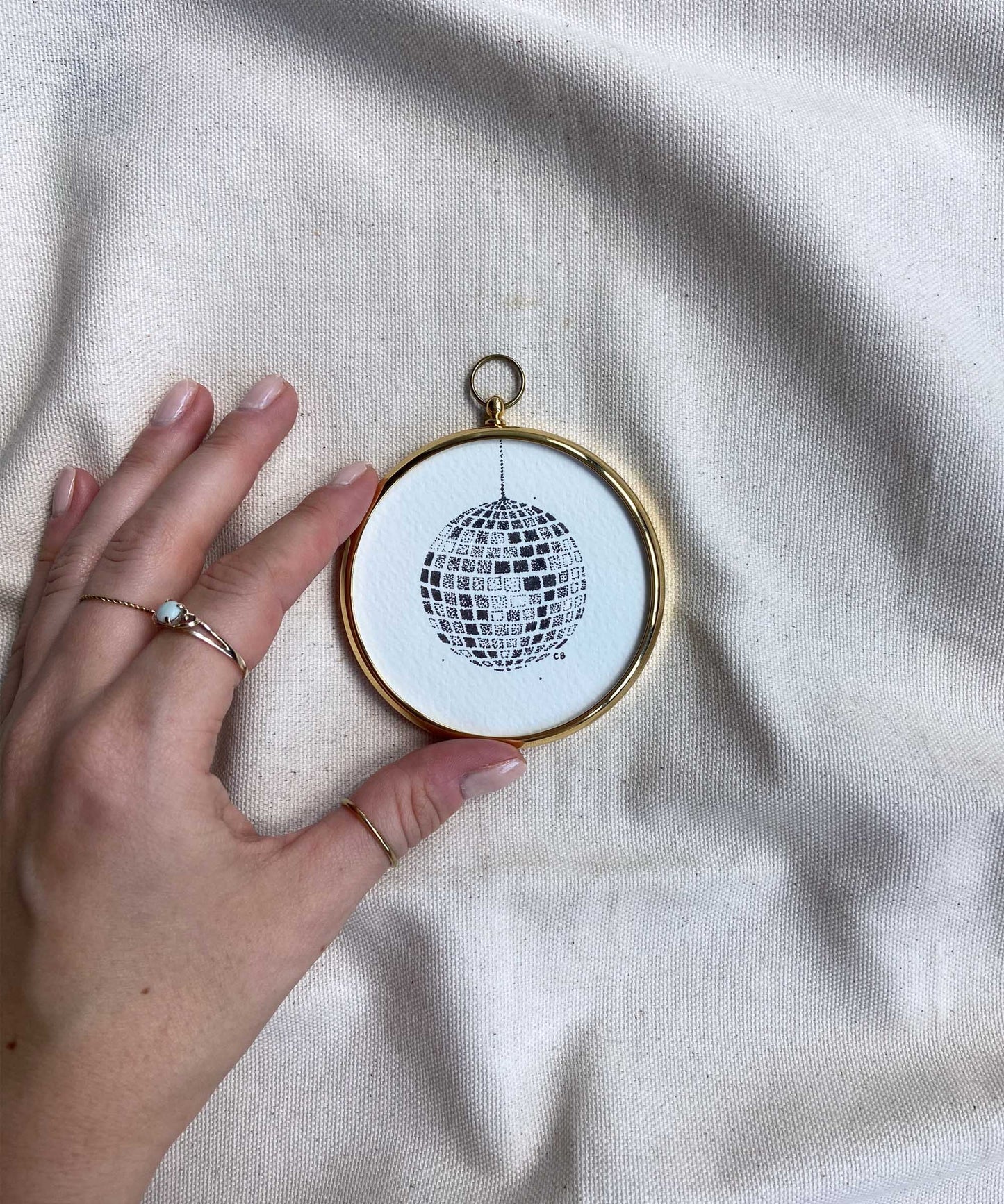 Disco ball framed print