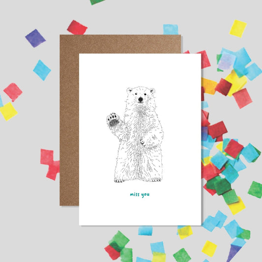 Bear Miss You Card - Bamber Prints