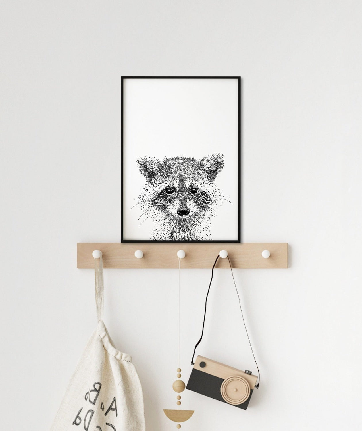 raccoon print - bamber prints